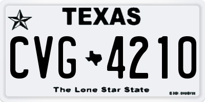 TX license plate CVG4210