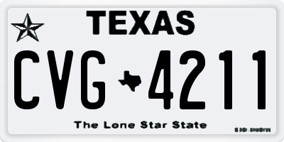 TX license plate CVG4211