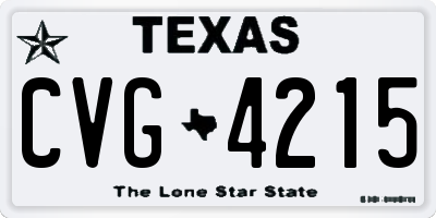 TX license plate CVG4215