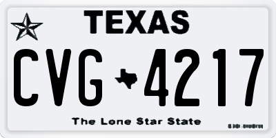 TX license plate CVG4217