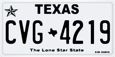 TX license plate CVG4219