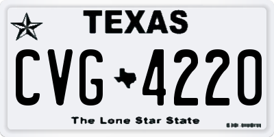 TX license plate CVG4220