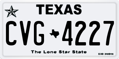 TX license plate CVG4227