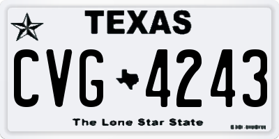 TX license plate CVG4243