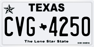 TX license plate CVG4250