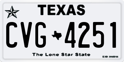 TX license plate CVG4251