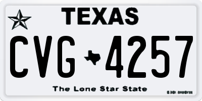 TX license plate CVG4257