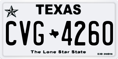 TX license plate CVG4260