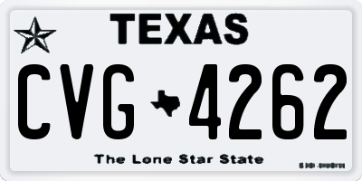 TX license plate CVG4262
