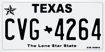 TX license plate CVG4264