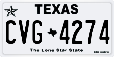 TX license plate CVG4274