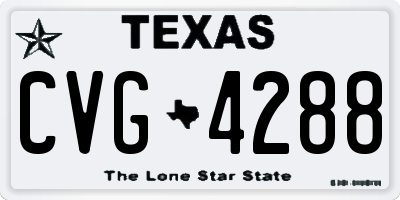 TX license plate CVG4288