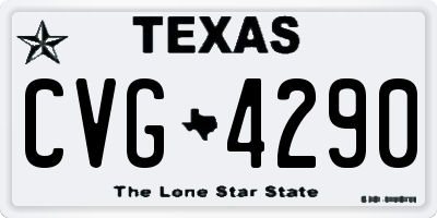TX license plate CVG4290