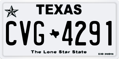 TX license plate CVG4291