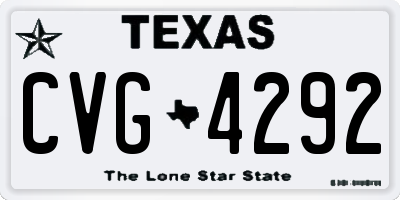 TX license plate CVG4292