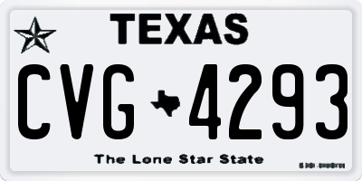 TX license plate CVG4293
