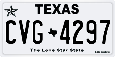 TX license plate CVG4297