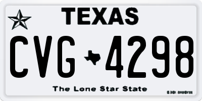 TX license plate CVG4298