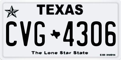 TX license plate CVG4306