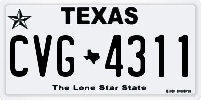TX license plate CVG4311
