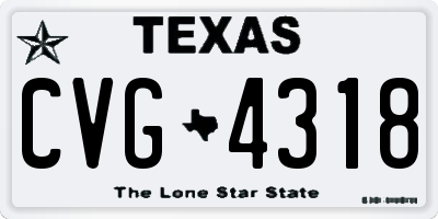 TX license plate CVG4318