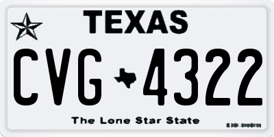 TX license plate CVG4322