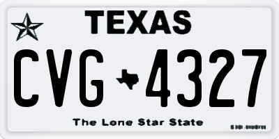 TX license plate CVG4327