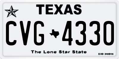 TX license plate CVG4330