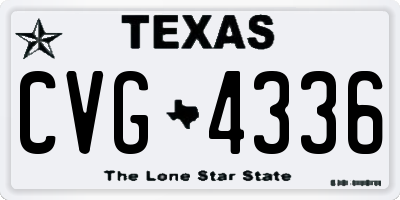 TX license plate CVG4336