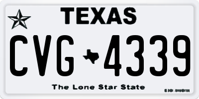TX license plate CVG4339