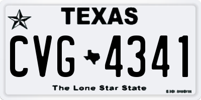 TX license plate CVG4341