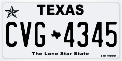 TX license plate CVG4345