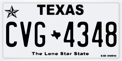 TX license plate CVG4348