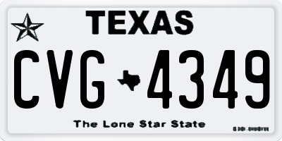 TX license plate CVG4349