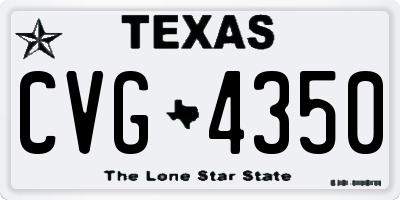 TX license plate CVG4350