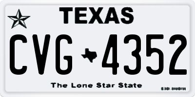TX license plate CVG4352
