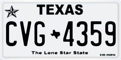 TX license plate CVG4359