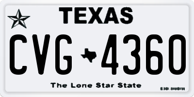 TX license plate CVG4360