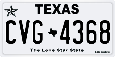 TX license plate CVG4368