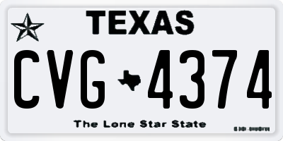 TX license plate CVG4374