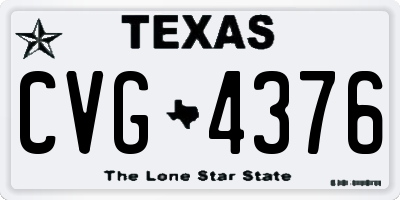 TX license plate CVG4376