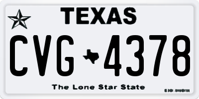 TX license plate CVG4378