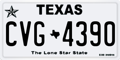 TX license plate CVG4390