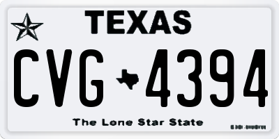 TX license plate CVG4394