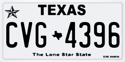 TX license plate CVG4396