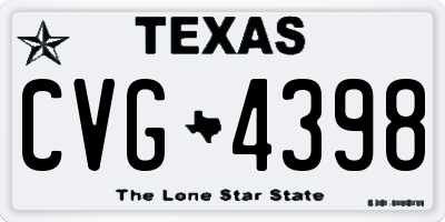 TX license plate CVG4398