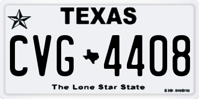 TX license plate CVG4408