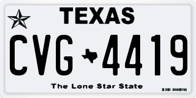 TX license plate CVG4419
