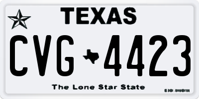 TX license plate CVG4423