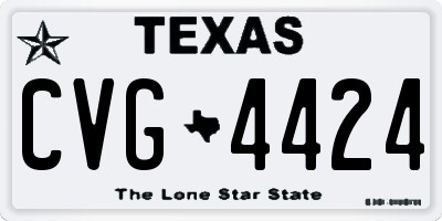 TX license plate CVG4424